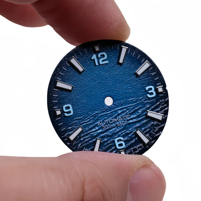 New Style Sea High Quality 28.5mm Diving Watch 3 Or 3.8 Crown Dial Face For Seik Nh35 Movement Skx007 Mods With C3 Bgw9 Luminous