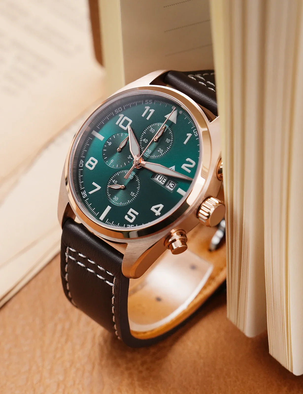 Militado ML04 Chronograph Quartz Military Watch OS00 Movement BGW9 Luminous 100m Waterproof  Domed Sapphire 39mm