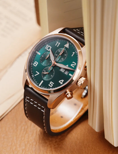 Militado ML04 Chronograph Quartz Military Watch OS00 Movement BGW9 Luminous 100m Waterproof  Domed Sapphire 39mm