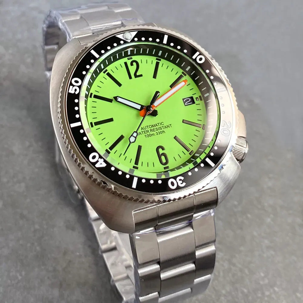 Tandorio 200m Turtle Diver Watch NH35A Fully Luminous Sapphire 20bar 44mm TD281