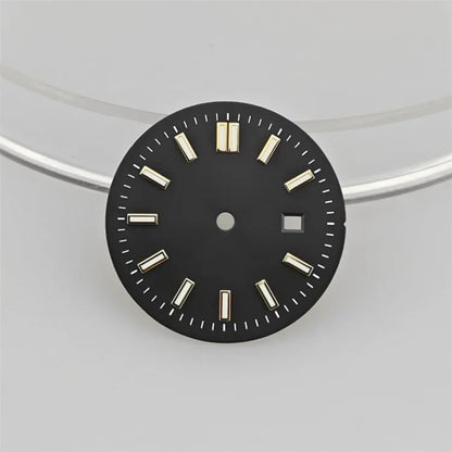 24.5MM Watch Dial Green Luminous Logbook Faces Women's Mechanical Watch Accessories for NH05 /NH06 Movement for 31mm Case