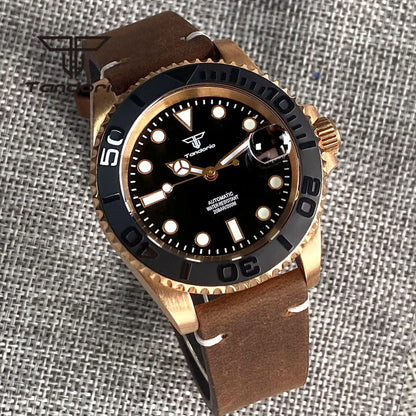 Tandorio TD232B Solid CUSN8 Bronze Watch NH35A PT500040mm Sapphire Submariner Yachtmaster