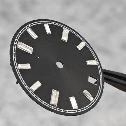28.5mm Watch Dial Stone Diamond Nail Sunburst Watch Faces No Luminous Accessory Suitable for NH35 / NH36 Movement