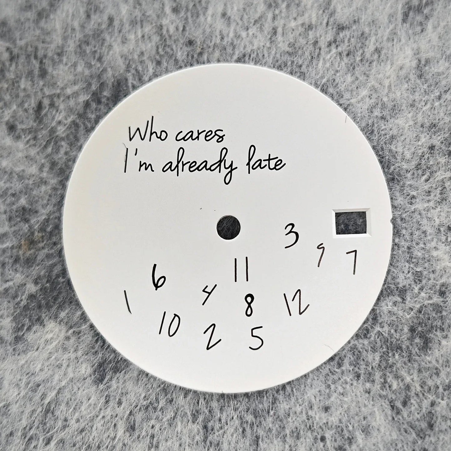 New Log Modified Watch Face 28.5mm DIY Watch Dial Fits NH35/4R36 Movement Who Cares Lt's Already Late Watch Accessories