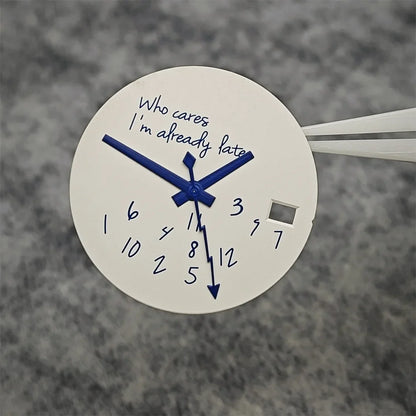 New Log Modified Watch Face 28.5mm DIY Watch Dial Fits NH35/4R36 Movement Who Cares Lt's Already Late Watch Accessories
