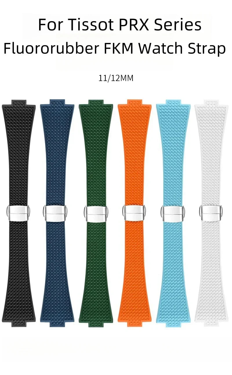 PRX watch band Quick Release  11mm 12mm T137.407/T137.410 Super Player Fluoro rubber FKM Watch Strap Bracelet