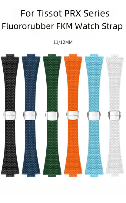 PRX watch band Quick Release  11mm 12mm T137.407/T137.410 Super Player Fluoro rubber FKM Watch Strap Bracelet