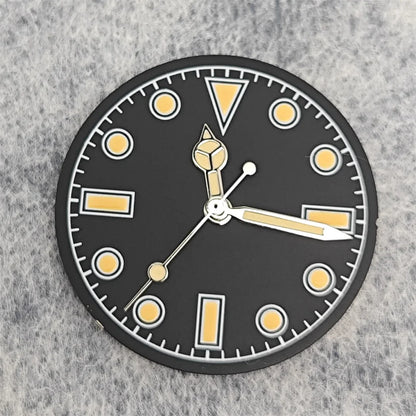 28.5mm Green Luminous Watch Faces Retro Watch Dial + Watch Hands Modified Dial Men's Watches Accessories for NH35/ NH36 Movement