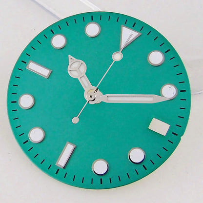 SU B Watch Part 28.5mm Watch Dial for NH 35 NH 36 NH 37 NH 38 NH 39 NH 70 NH 72 Di ver Wristwatch Parts Green/Black Index Repair Tool