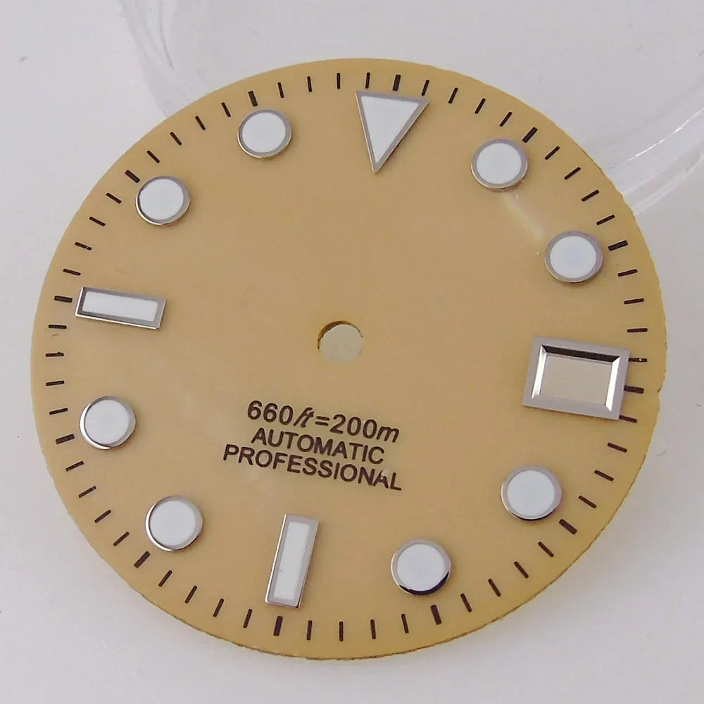 SUB MOP Watch Dial 29mm for NH 35 NH 36 D iver Watch Parts Black/Orange/White 3.8/3 dial feet  Green Luminous