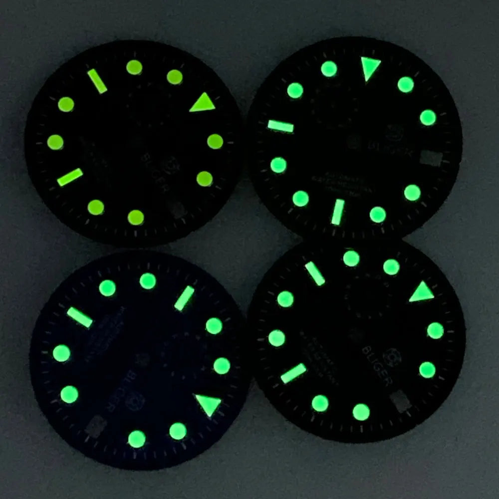 29mm Black Watch Dial Face for NH37A Movement Watch Mod Mechanical Wristwatch Part