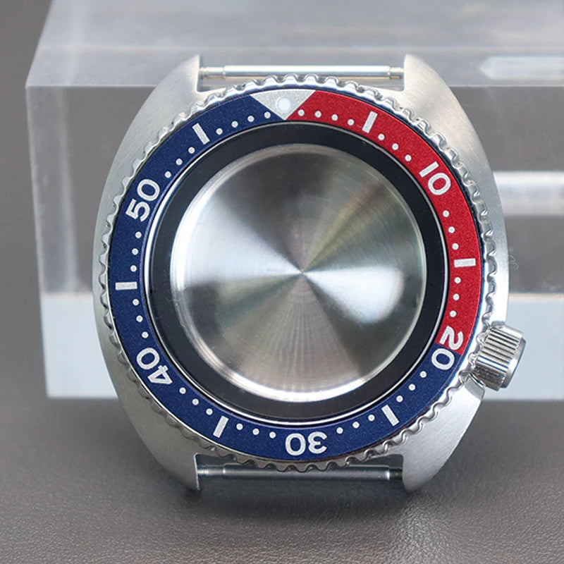 45mm Diving SKX Watch Case Sapphire Crystal Glass For Turtle Abalone Seiko NH34 NH35 NH36 NH38 4R36 Movement With Chapter Ring