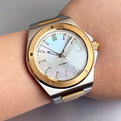 Two Tone Gold Silver Tandorio Engineer Watch TD331G NH35 Sapphire 40mm Business 20bar