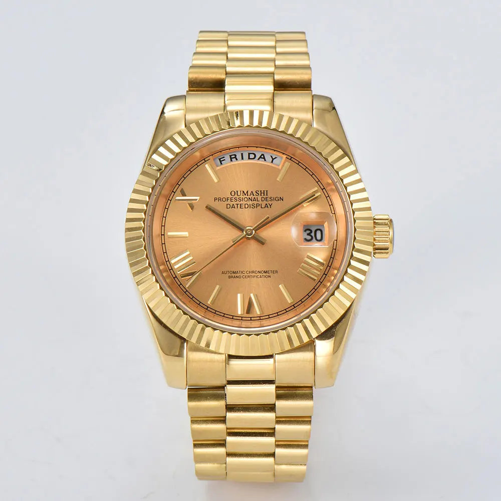 Day-Date Miyota 8285 automatic watches TDD002 Sapphire 10Bar 39MM custom watch