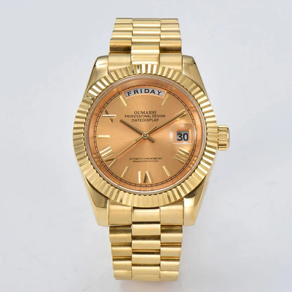 Day-Date Miyota 8285 automatic watches TDD002 Sapphire 10Bar 39MM custom watch