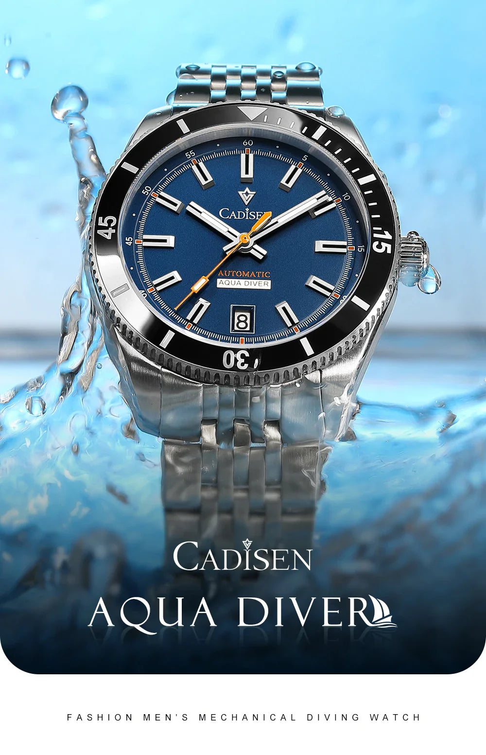 CADISEN C8237 Dive Watch BB58 Japan NH35A Ceramic Bezel 10Bar AR sapphire 40MM