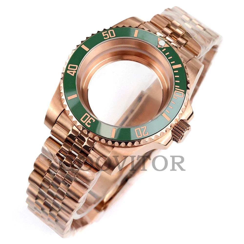 NH35 Watch Case 40mm For GMT YACHT-MASTER Seiko NH34/NH35/NH36/NH38 Movement Rose Gold Jubilee Bracelet Submariner NH35 Case