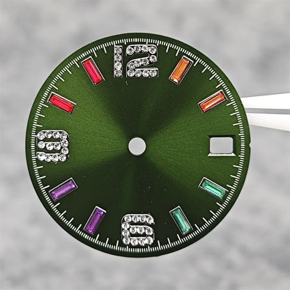28.5mm Watch Parts Watch Dial Sun Pattern Rainbow Scale Watch Faces Modification Accessories for NH35/NH36/4R/7S Movement