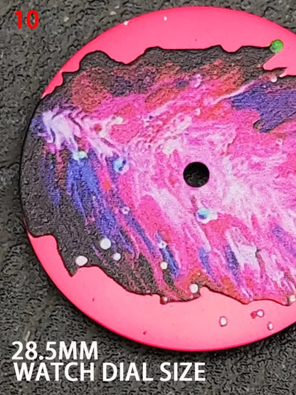 New 28.5MM Colored Leaf Watch Dial NH35/36 Dial Modified Watch Parts for NH35/36/4R Movements Colorful Watch Dial & Faces