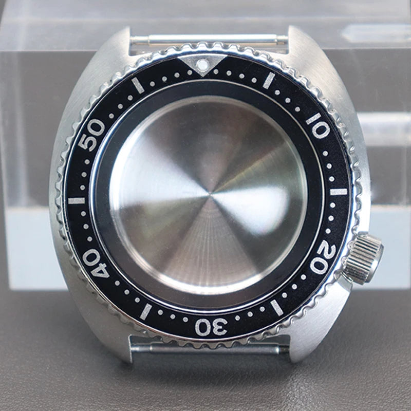 45mm Diving SKX Watch Case Sapphire Crystal Glass For Turtle Abalone Seiko NH34 NH35 NH36 NH38 4R36 Movement With Chapter Ring