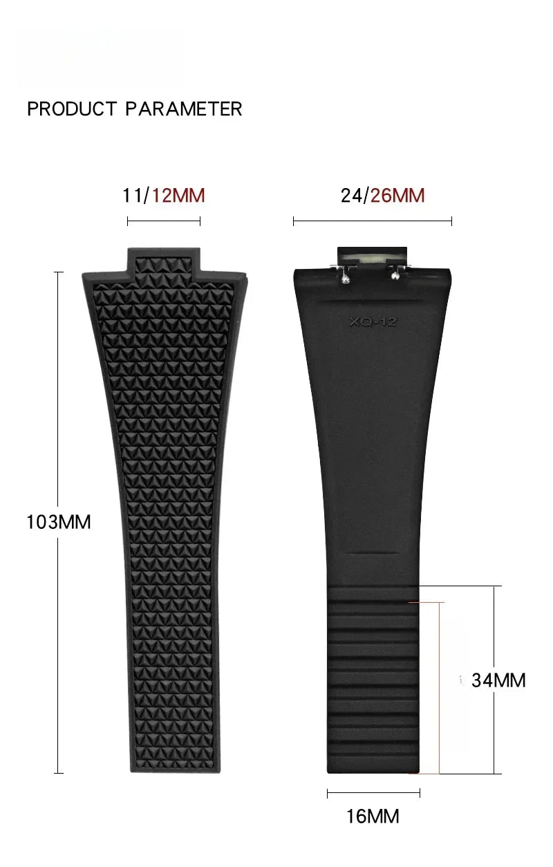 PRX watch band Quick Release  11mm 12mm T137.407/T137.410 Super Player Fluoro rubber FKM Watch Strap Bracelet