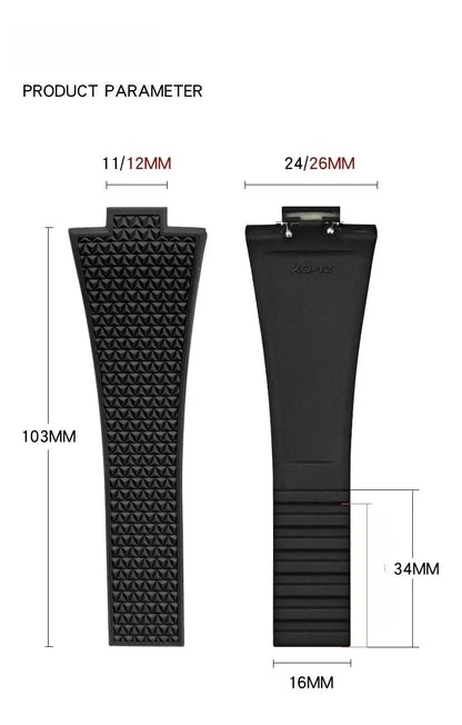 PRX watch band Quick Release  11mm 12mm T137.407/T137.410 Super Player Fluoro rubber FKM Watch Strap Bracelet