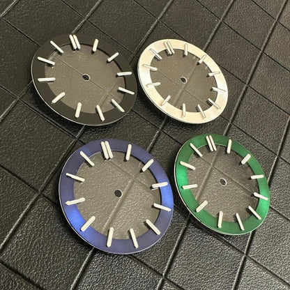 31.8MM Watch Dial Green Luminous Transparent Film No Calendar Window No Date Watch Faces Modified Accessories for NH70 Movement