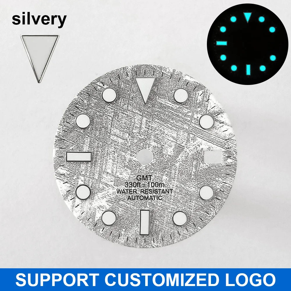 28.5mm diameter dial suitable for NH-34/35/36 movements GMT Luminous dial customization LOGO/name DIY dial watch parts