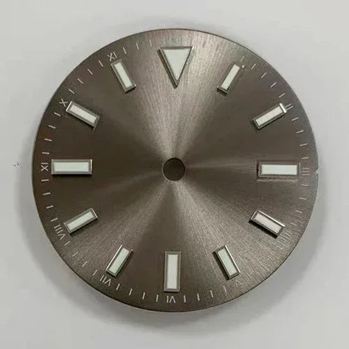 28.5mm Sunray Watch Dial Stripe Nails Green Luminous Font Modified Watch Accessories Suitable for NH35/8215/2836 Movement