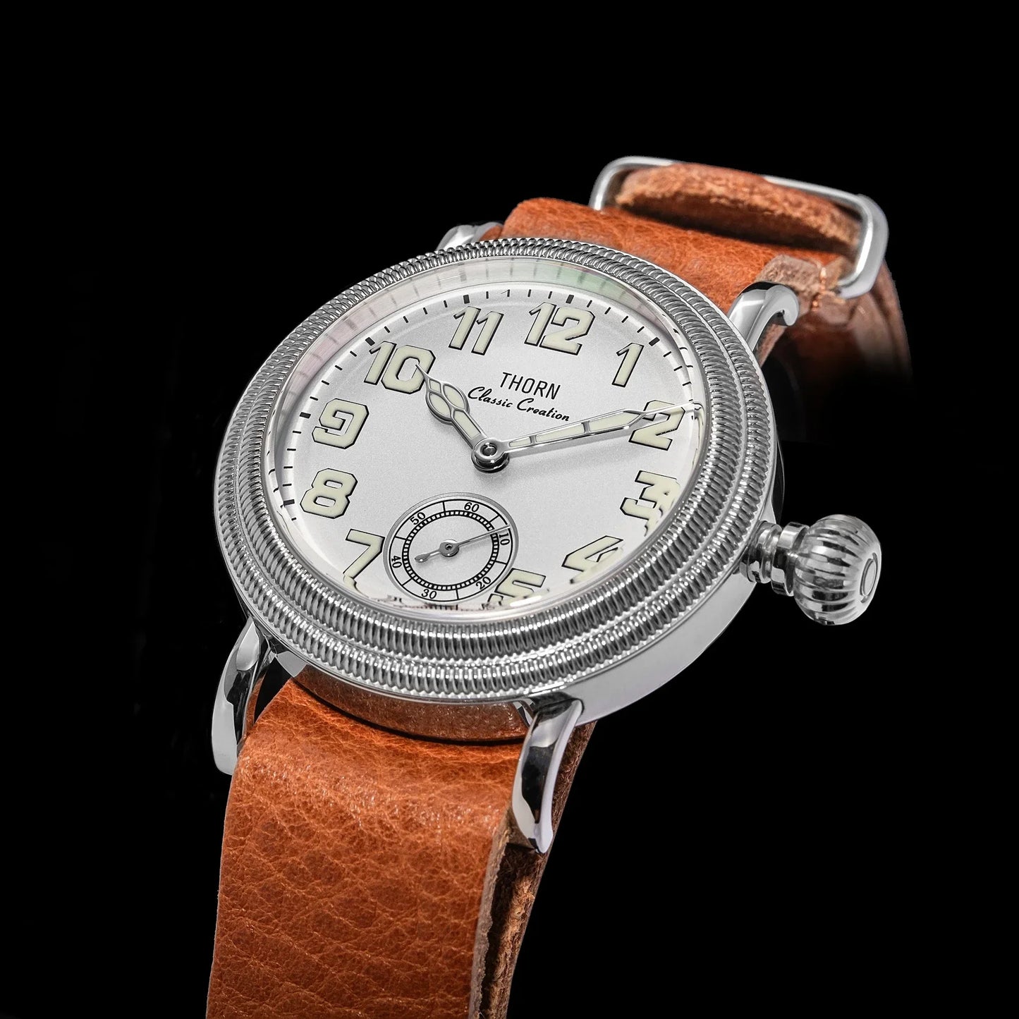 THORN T013 36mm Vintage Pilot Watch ST1700 Manual winding Sub Second Swiss luminous Sapphire