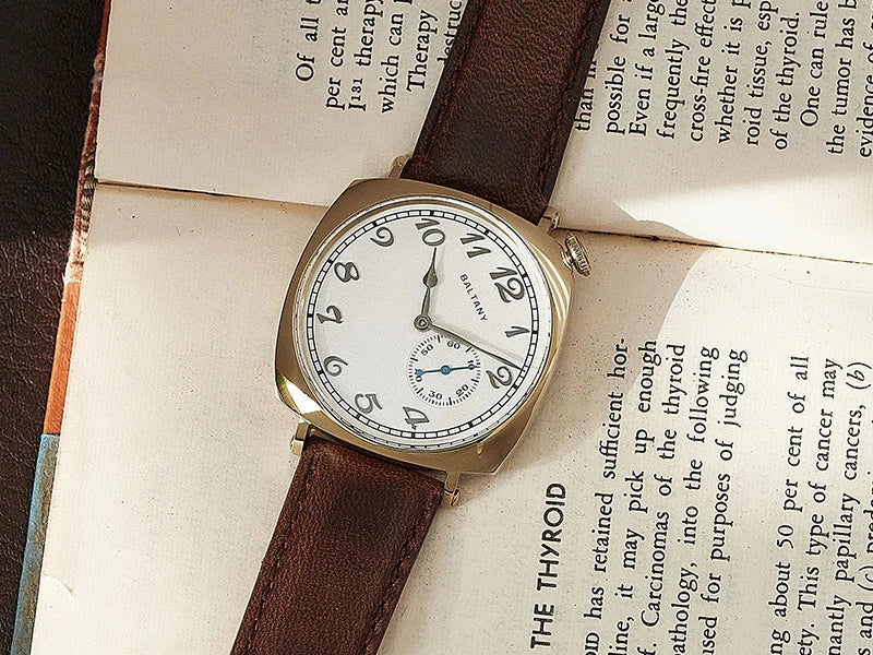 Baltany Dress Watch Man 4046G ST1701 Automatic Gold Case Stainless Steel Square Retro 1921 Homage Mechanical Wristwatch Man