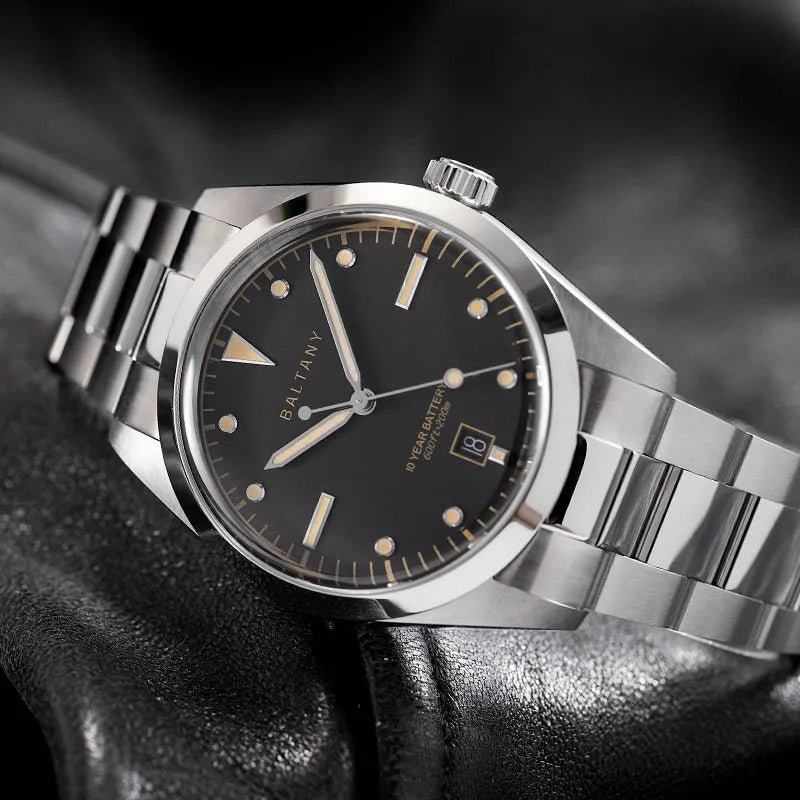 Baltany S4041 Vintage Tribute Quartz Wristwatches Enamel Dial Sapphire Crystal 20ATM Stainless Steel Bracelet Diving watches