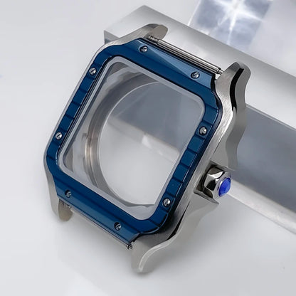 NH35 Case 38mm Sapphire Glass Stainless Steel Square Watch Case Accessories Modification Parts Suitable NH35 NH36 NH38 Movements