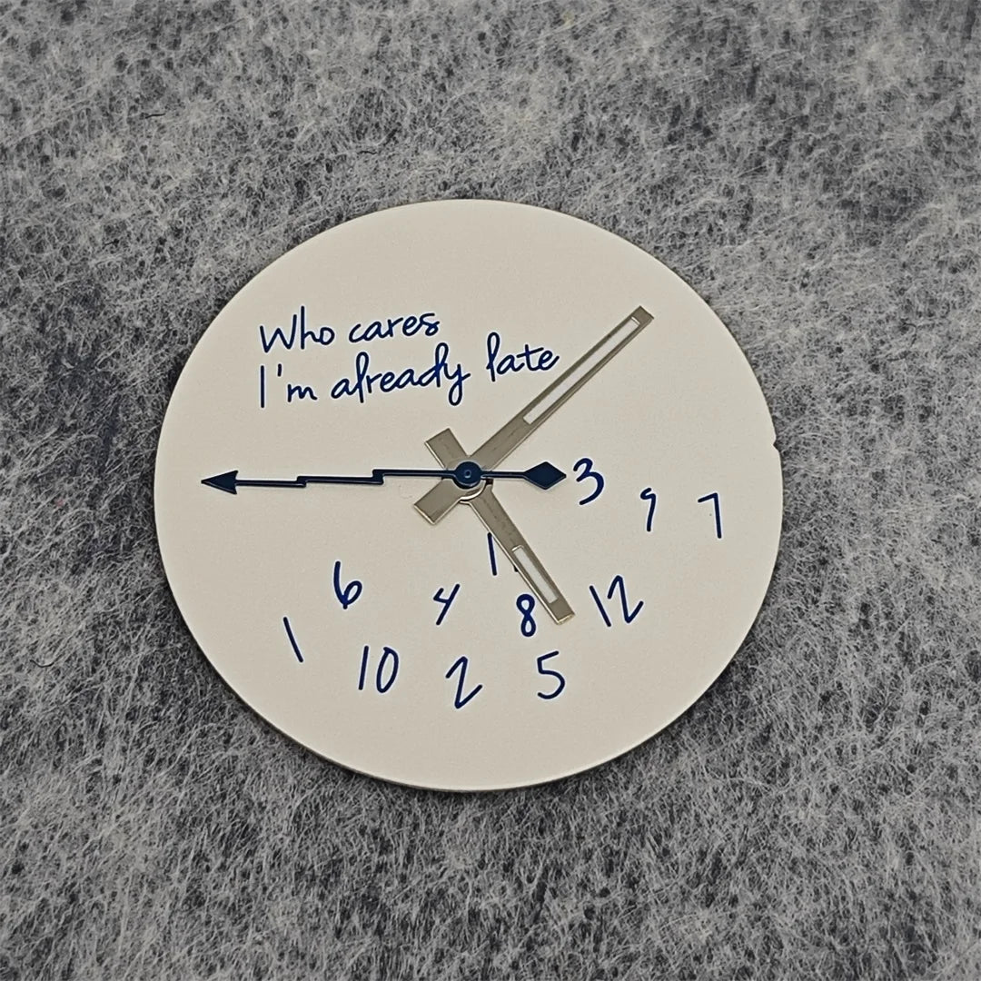 Modified Blue Log Hands + Watch Dial Set 28.5mm DIY Watch Faces Fits NH35/4R36 Movement Who Cares Lt's Already Late Accessories