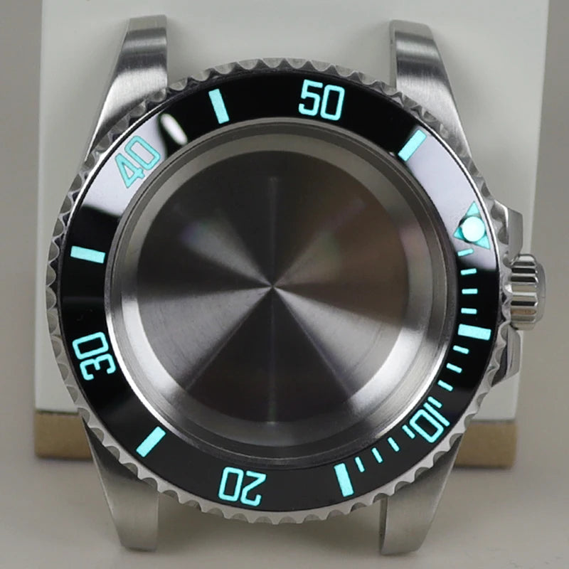 40mm Watch Case Ceramic C3 Bezel For Seiko NH35 NH36 NH34 nh70 Miyota8215 Eta2824 28.5mm Dial With Sapphire Crystal Waterproof