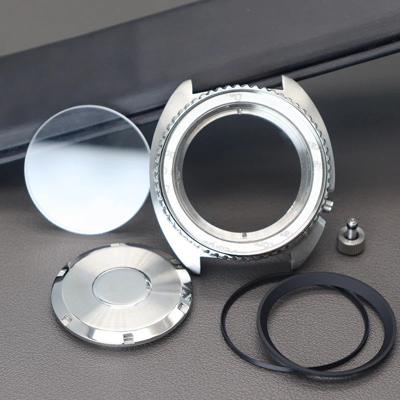 45mm Diving SKX Watch Case Sapphire Crystal Glass For Turtle Abalone Seiko NH34 NH35 NH36 NH38 4R36 Movement With Chapter Ring