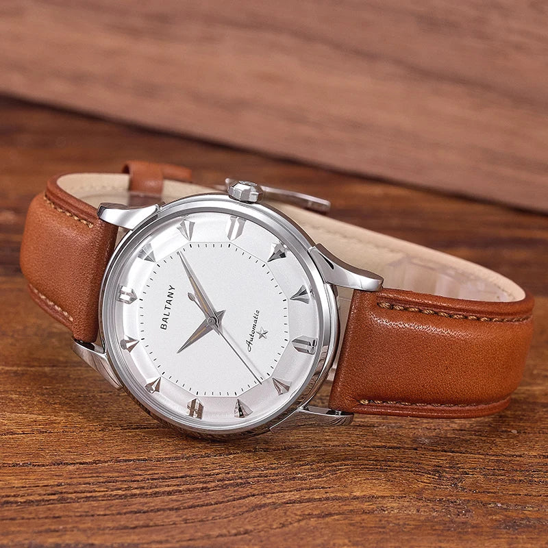 Baltany Dress Watches Man S4090 Dome Sapphire Crystal 9039 Automation Stainless Steel Classic Pie-Pan Dial Mechanical Watch