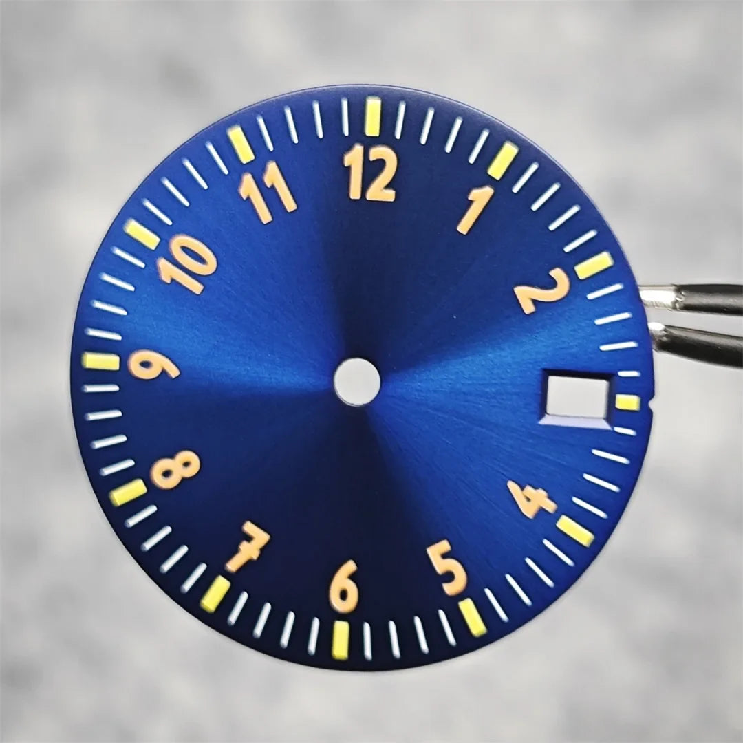 28.5MM Watch Dial NH35 Digital Dial Green Luminous Watch Faces Watch Modification Accessories for NH35/ NH36/ 4R/ 7S Movement