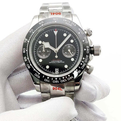 Sterile Chronograph Watch Customizable VK64 Quartz 40mm Panda Sapphire 39MM 5BAR