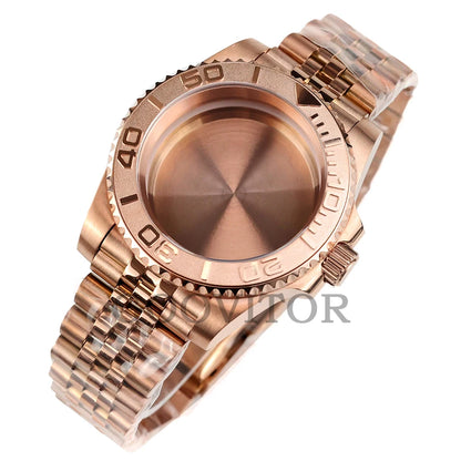 NH35 Watch Case 40mm For GMT YACHT-MASTER Seiko NH34/NH35/NH36/NH38 Movement Rose Gold Jubilee Bracelet Submariner NH35 Case