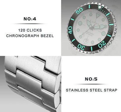 Cadisen C8232 Submariner DIVER  NH35A 100M Waterproof Luminous AR Sapphire 40MM