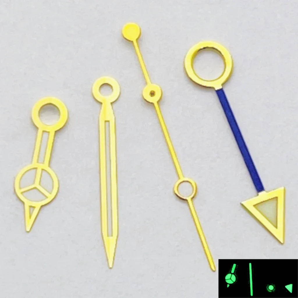 RICHUS NH34 GMT Watch Hands Silver/Black/Gold/RoseGold Blue Luminous Fit NH34 Movement Watch Accessories