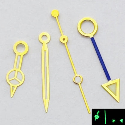 RICHUS NH34 GMT Watch Hands Silver/Black/Gold/RoseGold Blue Luminous Fit NH34 Movement Watch Accessories