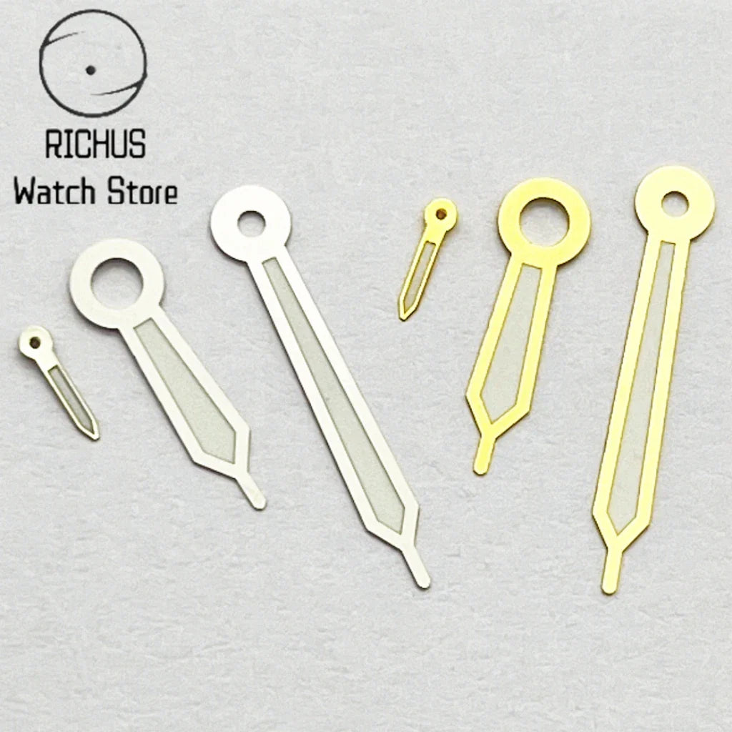 Nipple end ETA6497 Watch Hands Silver/Blue/Gold/RoseGold Green Luminous Fit ETA 6497 6498 ST3600 3620 Movement Accessory Part