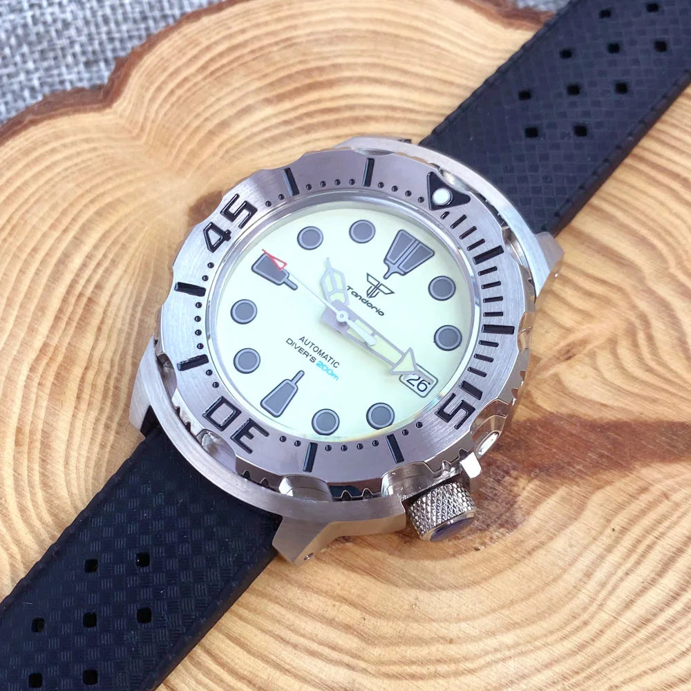 Tandorio NH36 Diver Fully Luminous Dial Monster Wristwatch AR Sapphire 42mm 20Bar