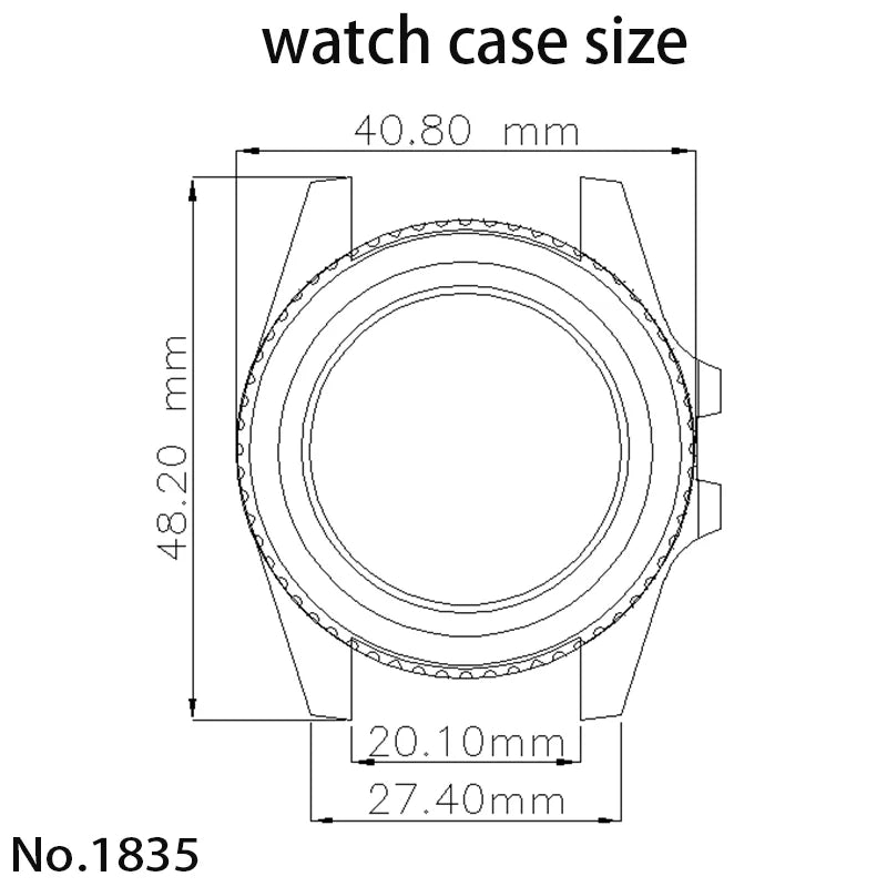 NH35 40mm SUB Black Ceramic Insert Watch Case Sapphire For NH34 NH35 NH36 NH38 4R36 Miyot8215 ETA2824 Movement 20ATM Waterproof