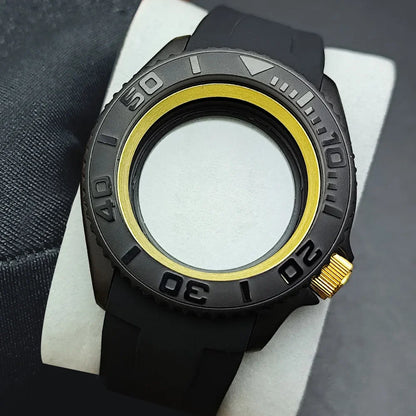 NH35 Case 42mm High-quality Yacht Master Steel Black Case NH35 NH36 Movement Case Watch Accessories Sapphire Glass 22mm Band