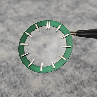 31.8MM Watch Dial Green Luminous Transparent Film No Calendar Window No Date Watch Faces Modified Accessories for NH70 Movement