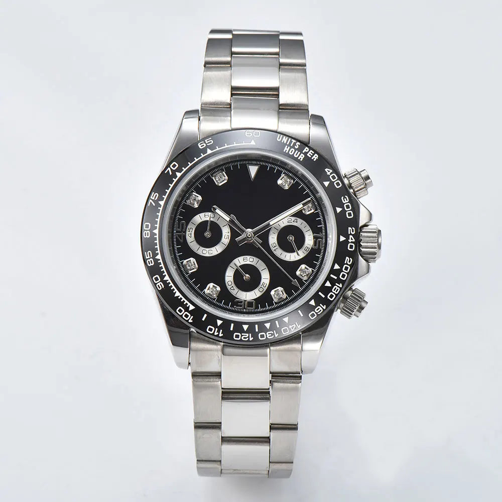 Nologo Daytona VK63 Quartz Watch Sapphire Glass 3ATM 39MM  Luminous Chronograph