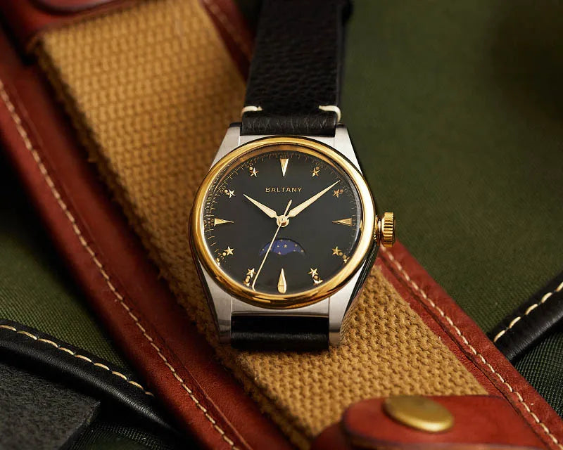 Baltany 36mm Dress Watches S4042 Customizable AR Sapphire Crystal 10Bar  Moon phase Wristwatches Swiss Lume